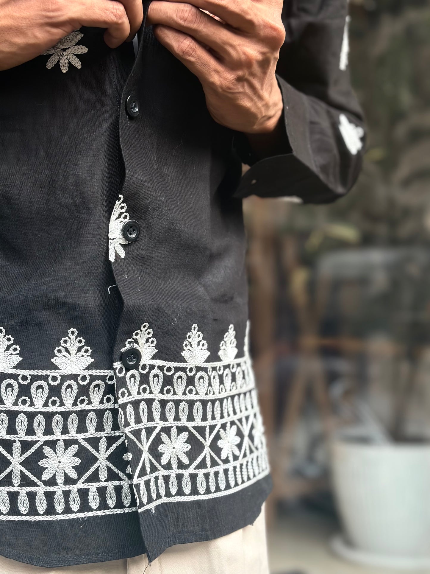 Black Embroidery Shirt (All over)