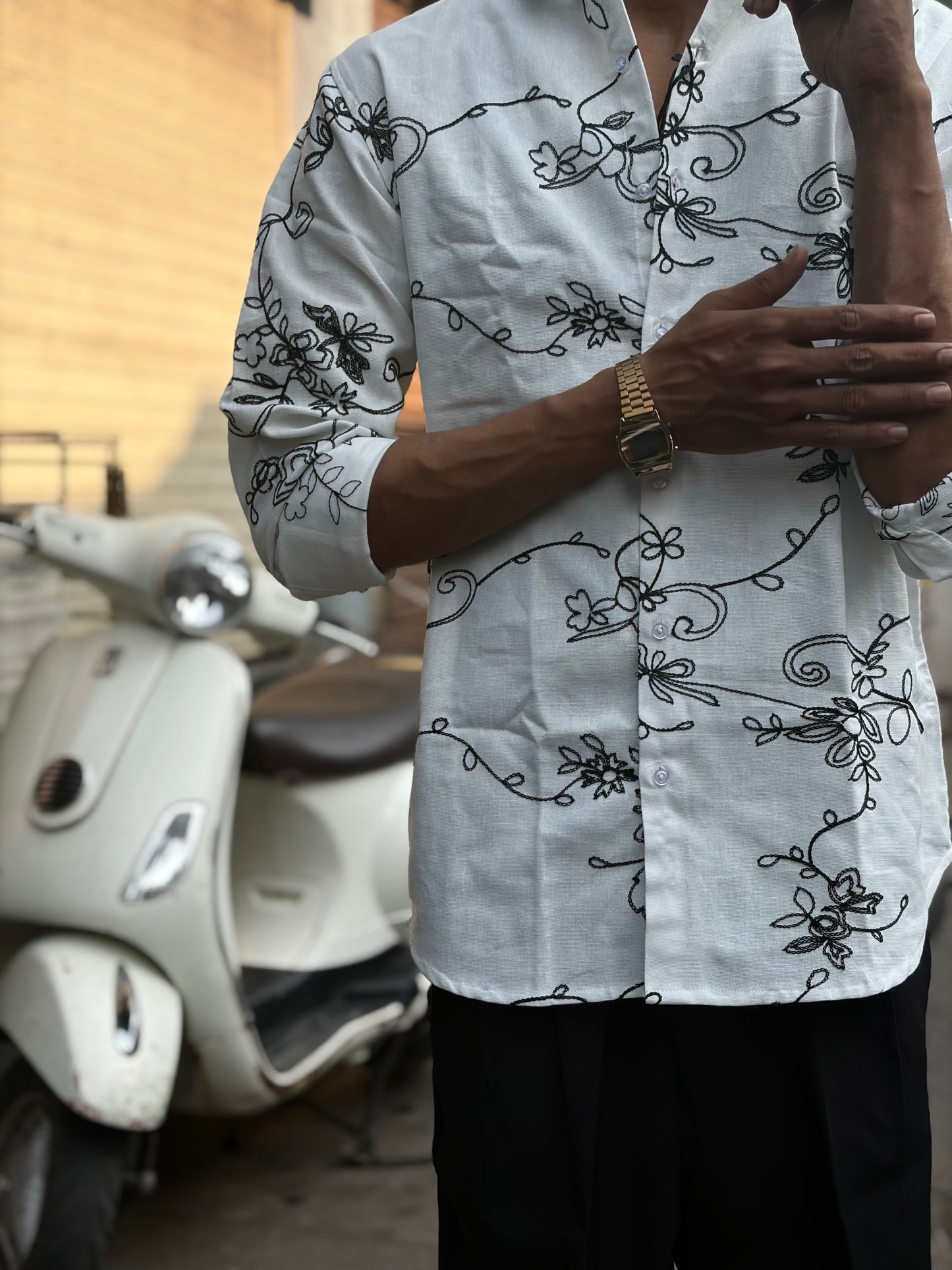 White Premium Floral Embroidery