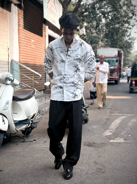 White Premium Floral Embroidery