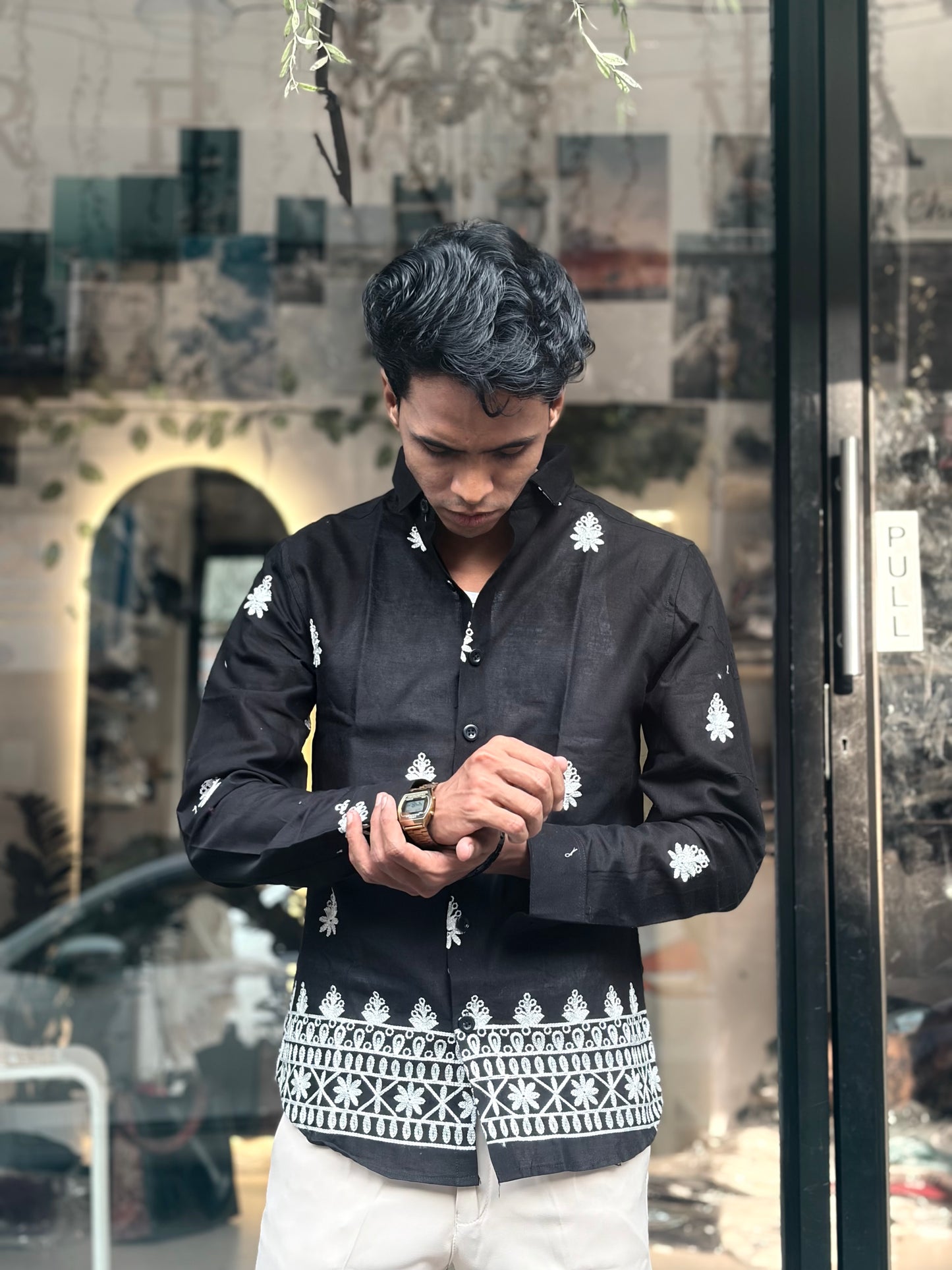 Black Embroidery Shirt (All over)