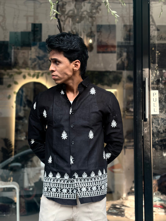 Black Embroidery Shirt (All over)