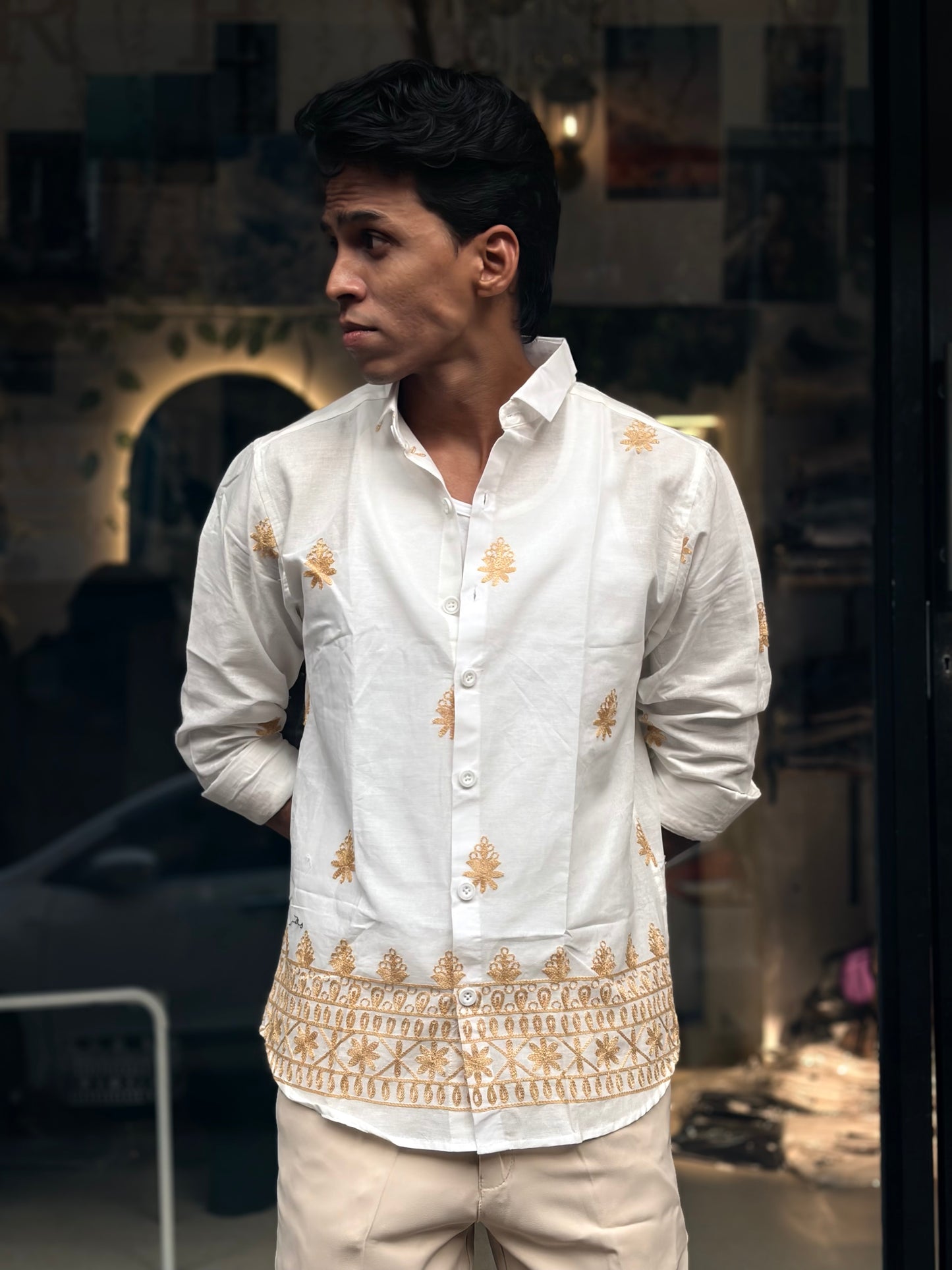 White Embroidery Shirt (All over)